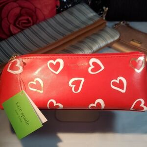 Kate Spade Red Heart Cosmetic Case